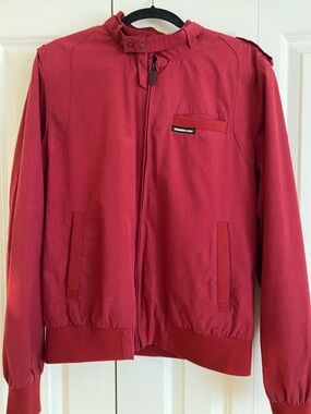 Members Only Red Lightweight Zip Jacket